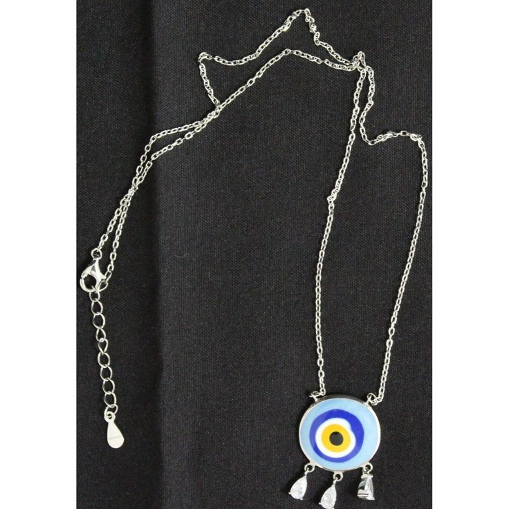 New Anatolia Special Turkish Evil Eye 925 Sterling Silver Necklace Bohemian Blue Necklace With Silver Chain, Blue Bohemian Necklace With Silver Chain, Silver Sterling Silver Evil Eye Necklace, Blue Sterling Silver Charm Necklace, Nickel Free, Blue Sterling Silver Charm Necklace Nickel Free, Blue Turquoise Necklace Stamped 925 As A Gift, Sterling Silver Turquoise Necklace Stamped 925, Gift Blue Turquoise Necklace Stamped 925, Blue Sterling Silver Evil Eye Jewelry