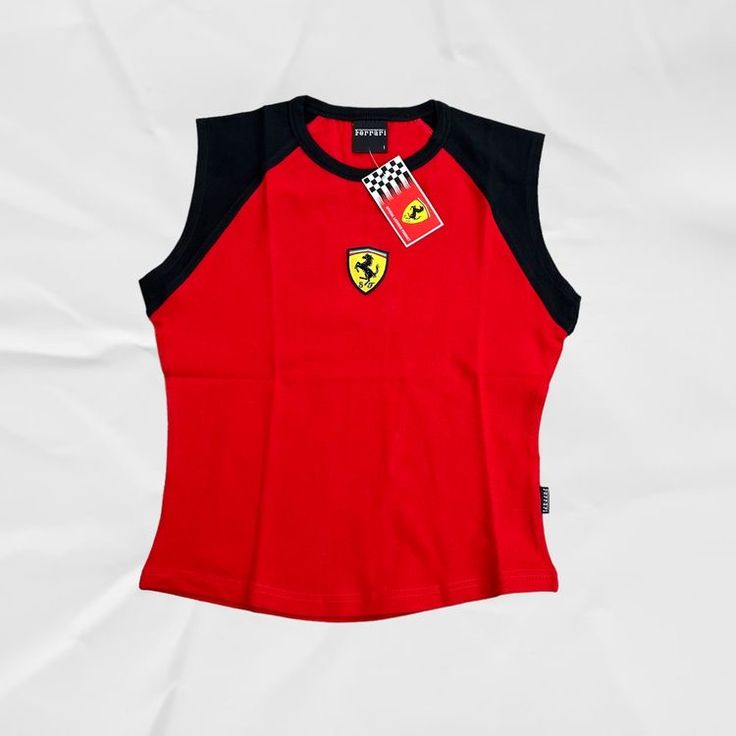 Ferrari Shirt, Red Ferrari, Ferrari Logo, Dolce E Gabbana, White And Red, Dream Clothes, Retro Outfits, Aesthetic Clothes, Fashion Inspo Outfits