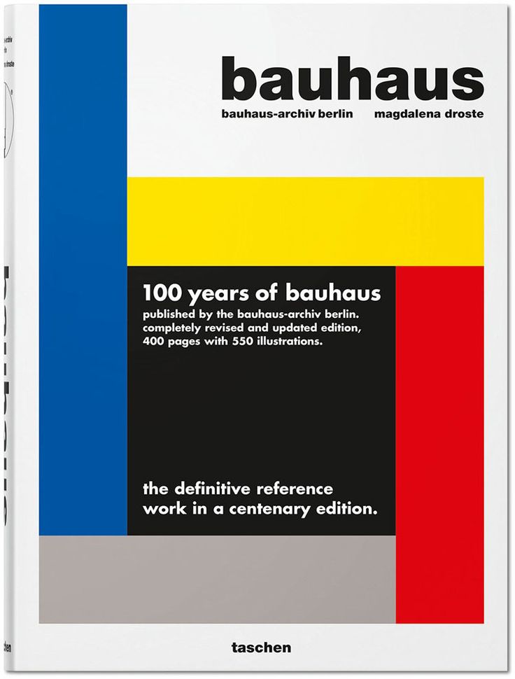 the cover of bauhus's 100 years of bauhus, which includes an image of colorful squares