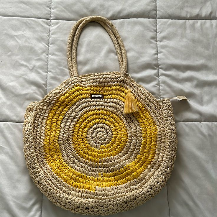 Brand New With No Tags Vintage Surf N Sand Beach Bag. This Bag Is Super Cute And In Amazing Condition Just The Tags Got Old And Fell Off. Great Rare Find! Casual Yellow Crochet Bag With Braided Handles, Trendy Yellow Straw Bag For Beach Season, Trendy Yellow Straw Bag With Braided Handles, Trendy Yellow Shoulder Bag For Beach Season, Casual Yellow Shoulder Bag For Beach Season, Casual Yellow Crochet Bag For Summer, Yellow Casual Crochet Bag For Spring, Casual Yellow Crochet Bag For Spring, Yellow Beach Bag With Braided Handles For Beach Season