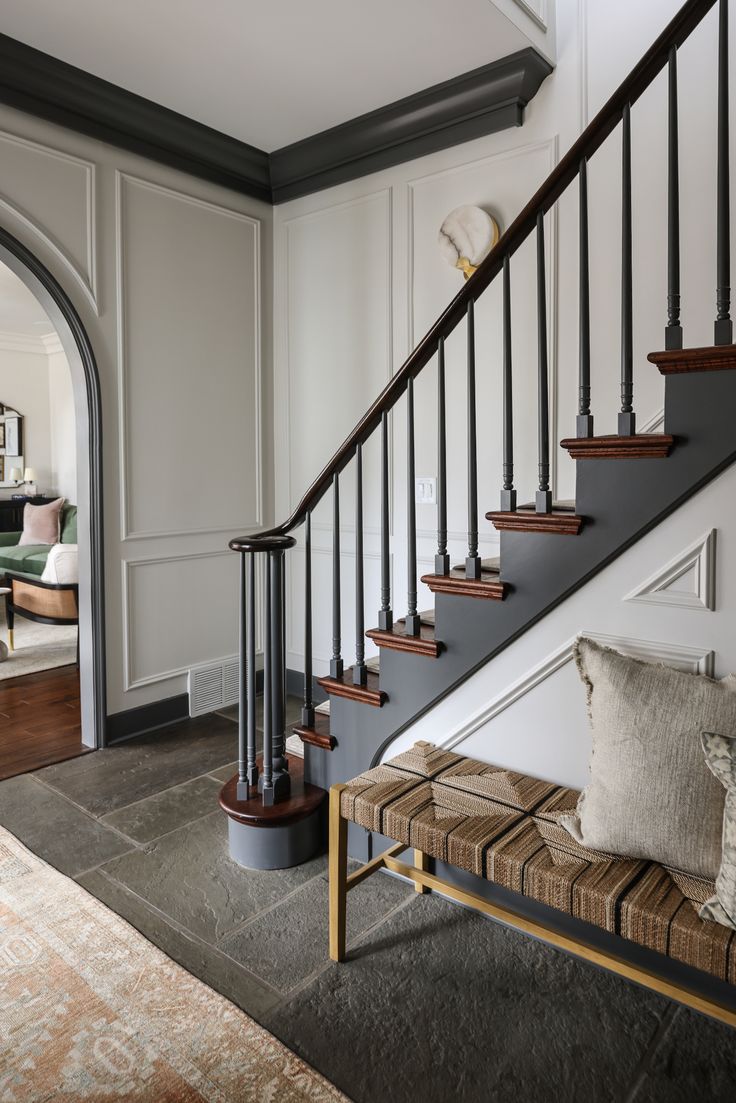 the stairs in this house are made of wood and metal