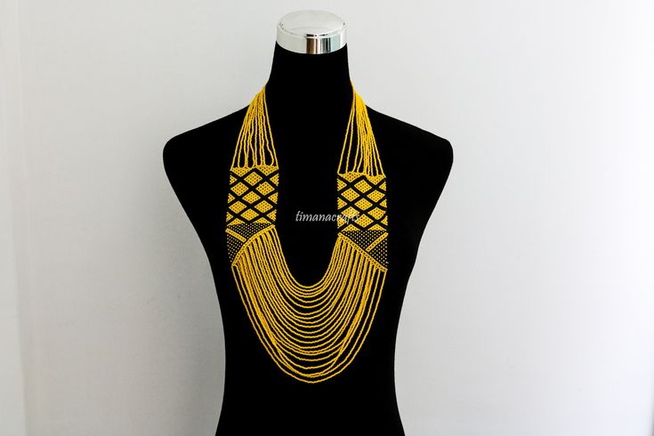 African wedding necklace, Zulu necklace, Beaded shawl necklace, African jewelry, Masai necklace, Women jewelry, Christmas gift for her 100% handmade using fine beads. Color: Yellow and black 3-5 days delivery via DHL Express The shipping fee is for the first item only and additional necklaces ship for free. To continue shopping click here: timanacrafts.etsy.com Handmade Multi-strand Necklaces For Wedding, Elegant Yellow Multi-strand Necklace, Elegant Handmade Beads For Festive Occasions, Yellow Beaded Necklaces With Round Beads For Weddings, Elegant Yellow Beaded Chain, Elegant Yellow Long Beaded Necklaces, Elegant Long Yellow Beaded Necklace, Elegant Yellow Long Beaded Necklace, Elegant Yellow Party Beads