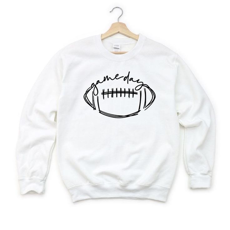 Looking for a cute sweatshirt for your kids? We have the perfect Football Game Day graphic sweatshirt addition to their closet! Cotton Logo Print Sweatshirt For Game Day, Cotton Sweatshirt With Logo Print For Game Day, White Crew Neck Sweater For Game Day, White Sweatshirt For Game Day In Winter, White Winter Game Day Sweatshirt, School Spirit Long Sleeve Sweatshirt With Logo, White Long Sleeve Sweater For Game Day, White Graphic Print Sweatshirt For Football Season, Game Day Long Sleeve Hoodie With Graphic Print