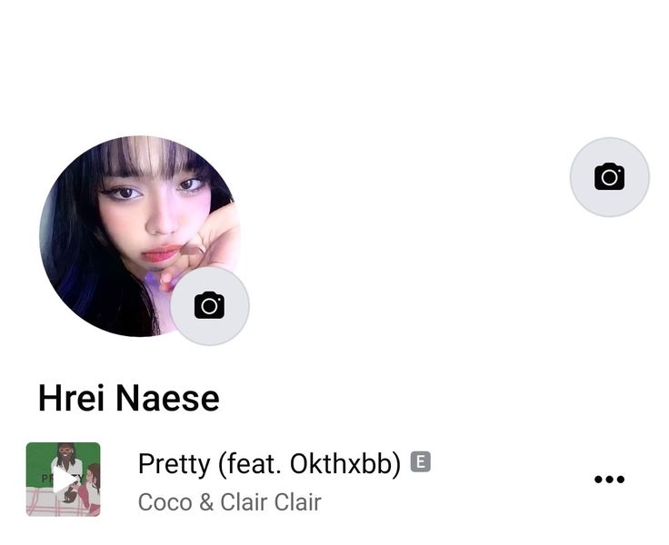 an image of a woman with her hand on her chin and the caption reads, pretty feat okibxb coco & clair