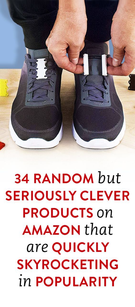 a man is tying up his shoes with the words, 34 random but seriously clever products on amazon that are quickly skyrocking in popularity