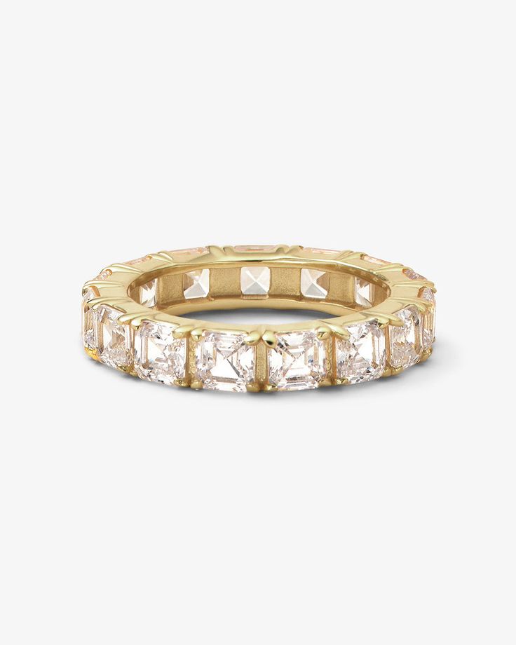 Lil Queen's Ring - Gold|White Diamondettes Melinda Maria Jewelry, Queen Rings, Regal Elegance, Melinda Maria, Tennis Style, Simulated Diamond Rings, Diamonds Ring, Asscher Cut, Candy Gifts