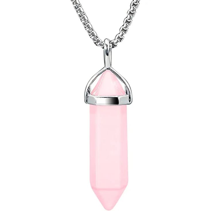 Elevate your style with our luxurious Rose Quartz Pendant. This stunning piece features a rose quartz pendant, known for its healing and calming properties. Enhance your aura with its delicate beauty and add a touch of elegance to any outfit. Perfect for the refined and sophisticated individual. Compatibility : NoneFunction : DecorationShape\pattern : GeometricStyle : TRENDYMaterial : StonePendants Type : SOLITAIREMetals Type : CopperGender : UnisexFine or Fashion : fashionItem Type : PENDANTS Trendy Pink Crystal Necklaces As Gift, Trendy Pink Crystal Necklaces For Gifts, Trendy Pink Crystal Necklace For Gift, Rose Quartz Necklace Pendants, Natural Stone Necklace, Quartz Crystal Pendant, Rose Quartz Pendant, Crystal Pendant Necklace, Tool Gifts