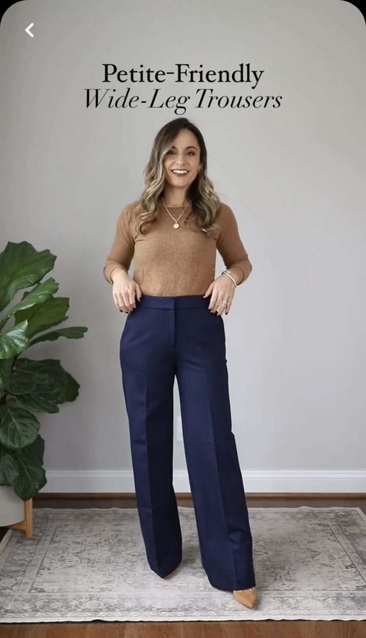 Slacks For Short Women, Dressing For Work Business Casual, Navy Trousers Outfit Women Summer, Petite Curvy Office Outfits, Parole Officer Outfit, Navy Blue Pants Business Casual Women, Office Attire Petite Women, Work Outfits With Blue Pants, Jw Pants Outfits