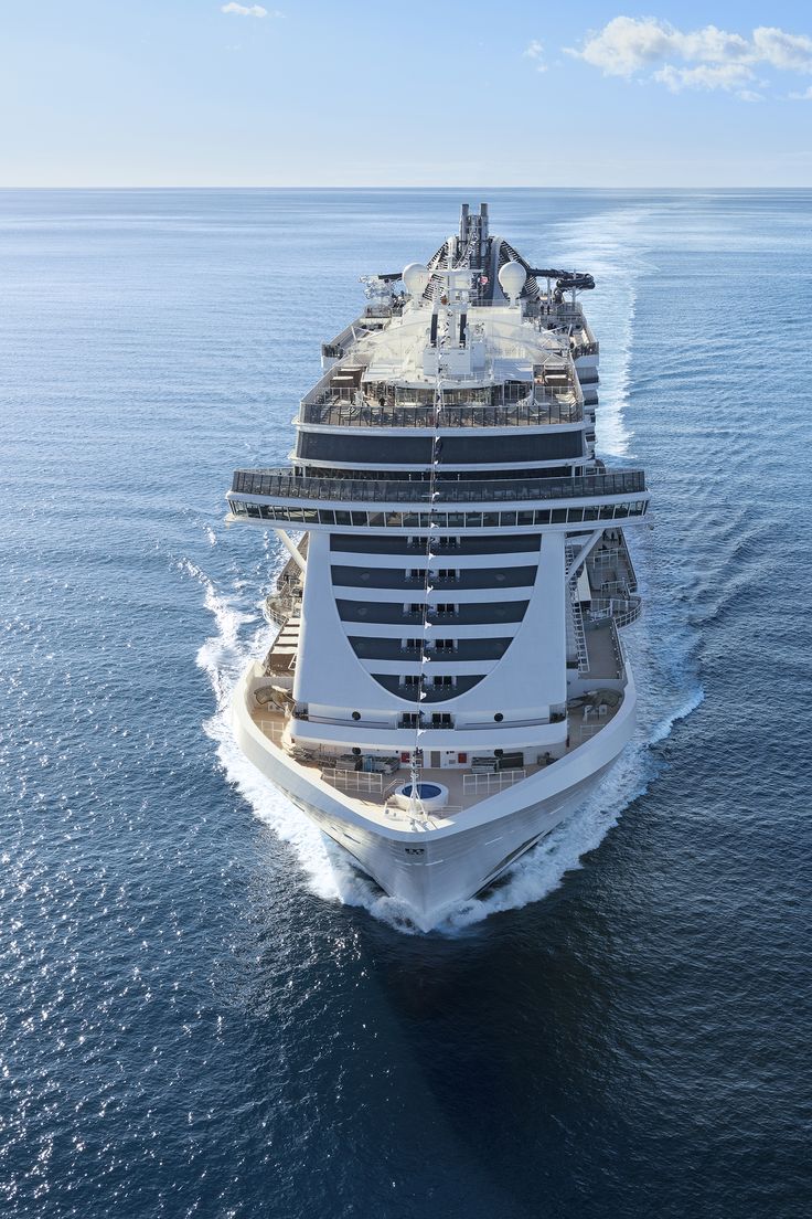 a large cruise ship in the middle of the ocean