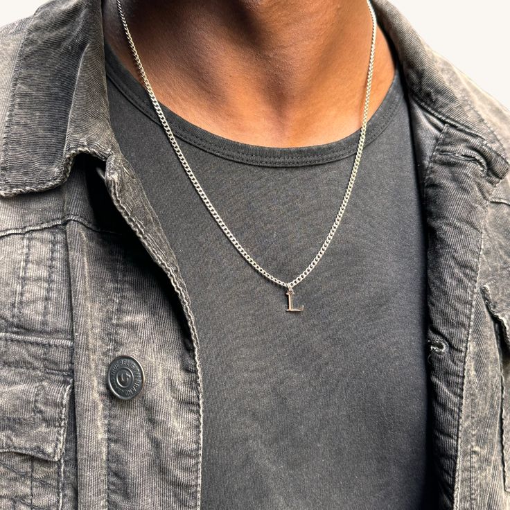 Our Initial Necklace is the perfect piece to add to any outfit! Customize it with your initial or someone else's. ✔ Lifetime Warranty against rust or tarnishing ✔ Waterproof ✔ Hypoallergenic ✔ Handmade ✔ Quality Guaranteed MATERIAL: stainless steel SIZING: ﻿20 inches unless otherwise specified Silver Personalized Chain Necklace, Personalized Silver Chain Necklace For Everyday, Initial Pendant Necklace With Curb Chain, Classic Initial Pendant Necklace With Box Chain, Silver Initial Pendant Necklace With Curb Chain, Silver Initial Pendant With Curb Chain, Everyday Stainless Steel Initial Necklace, Necklaces For Guys, Burr Basket