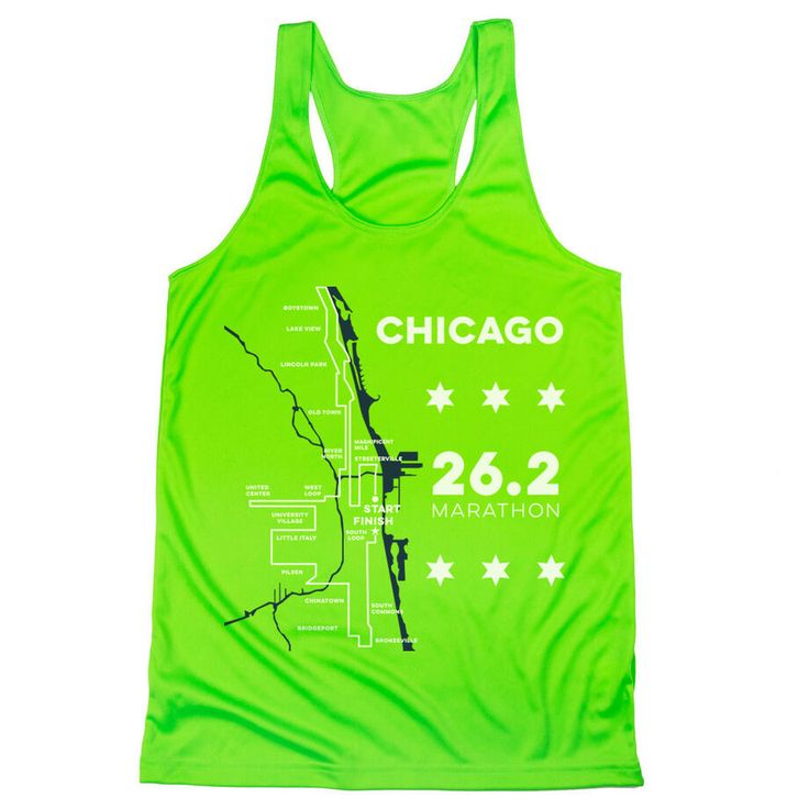 Show off your Chicago running pride in our women's racerback performance tank top. Our racerback scoop neck tank is made from 100% polyester to keep runners dry and cool. This performance tank offers a comfortable and A-line fit that pairs great with any choice of bottoms from leggings and athletic tights to jeans and shorts. This stylish tank is perfect for everyday wear and an ideal running gift for any occasion. Run through the Windy City and cross the marathon finish line in style. Marathon Branding Design, Marathon Finish Line, Running Singlet, Running Gift, Athletic Tights, The Windy City, Running Gifts, Running Tanks, Running Tank Tops