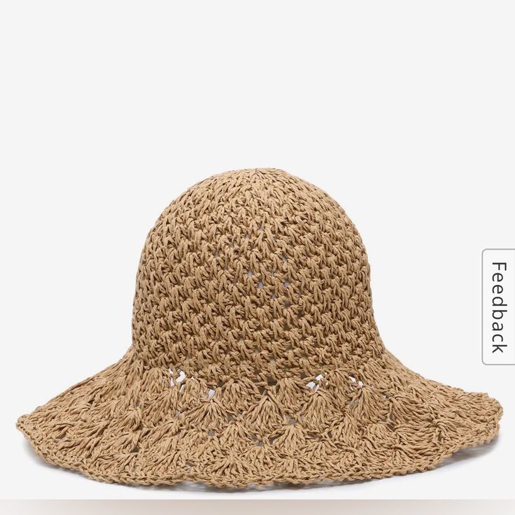 Kelly & Katie Crochet Sun Hat Perfect Beach Hat!! Brown Crochet Hat For Summer, Casual Crochet Hat For Winter Vacation, Beige Crochet Hat For The Beach, Beige Crochet Knitted Hat For Beach, Winter Vacation Crochet Cap, Casual Knitted Wide Brim Sun Hat, Casual Lightweight Crochet Hat In Brown, Casual Lightweight Brown Crochet Hat, Brown Crochet Beach Cap