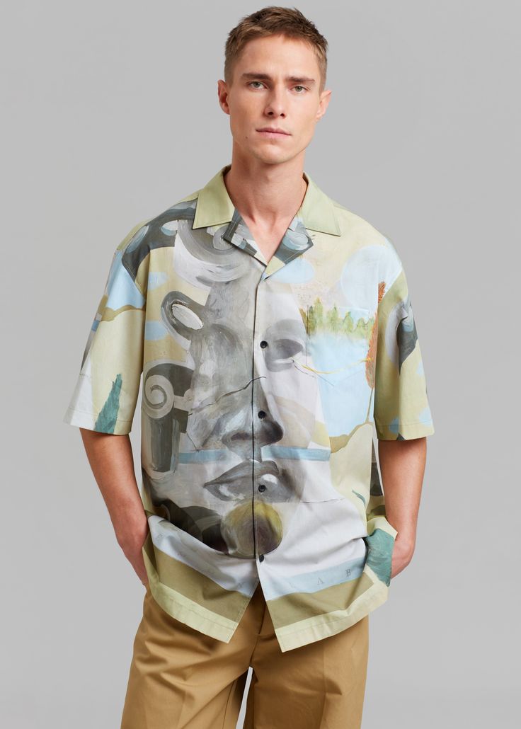 EGONLab Summer Shirt - Aphrodite Steve Buscemi, Shirting Fabric, Notch Collar, Notched Collar, Aphrodite, Summer Shirts, S Models, Hungary, Graphic Prints