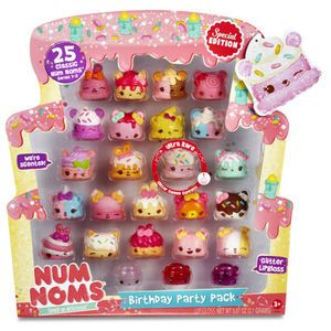 hello kitty num noms birthday party pack with cake and cupcakes in display case