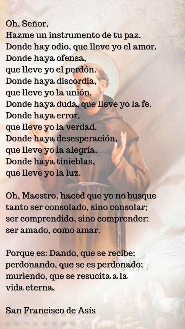 a poem written in spanish with an image of a man holding a cross and wearing a hat