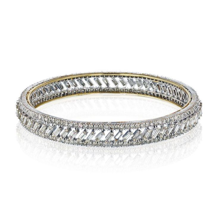 18K White Gold Baguette and Round Diamond Bangle BraceletCenter Diamond Weight: 0.00Metal Type: 18K White GoldMetal Weight: 38.1 gr.Stock: RR5258 Luxury Baguette Diamond Bangle For Formal Events, Elegant Diamond Bangle With Baguette Diamonds, Diamond Accents Baguette Cut Bangle, Diamond Baguette Cut Bangle With Accents, Luxury Bangle With Baguette Diamonds, Elegant Baguette Diamond Bangle For Formal Events, Luxury Baguette Cut Bangle For Formal Occasions, Diamond Bangle With Baguette Diamonds For Anniversary, White Gold Baguette Cut Bangle For Formal Occasions