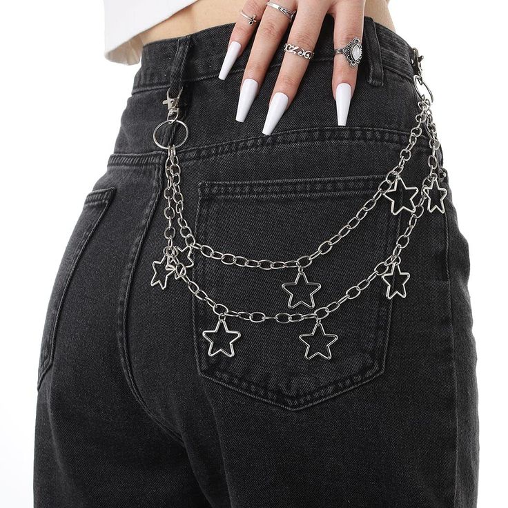 PRICES MAY VARY. Size:Free Size,the style is fashionable and not easy to fade. Product construction:An acrylic chain with lobster buckles on both sides for attaching to a denim skirt. Color: Jeans chain foot has made you a versatile pair of jeans around,including other pants. Function:Wallet chain punk can be used as a decoration for trousers, or when you are wearing a skirt or a backpack. Occasion:Fashion key pocket chain can be used at music festivals, parties, street dancing,rock,hip-hop fans Jean Chains, Goth Jeans, Trouser Chain, Chain Jeans, Keychains Cute, Jeans Chain, Pants Chain, Pocket Chain, Wallet Chains