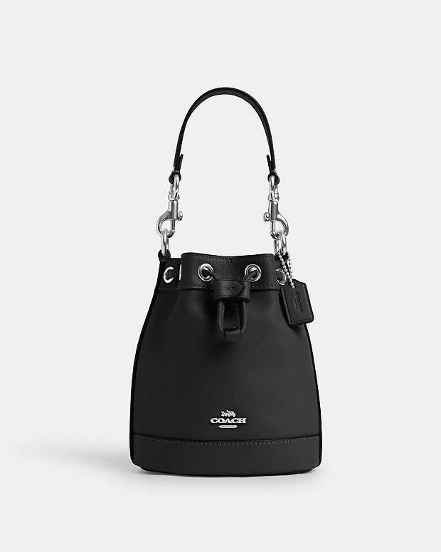 COACH® | Mini Bucket Bag Coach Top Handle Satchel With Adjustable Strap, Chic Bucket Bag With Silver-tone Hardware And Double Handle, Classic Bucket Bags With Handles, Classic Bucket Bag With Handles, Luxury Handheld Bucket Bag With Adjustable Strap, Classic Handheld Bucket Bag For Formal Occasions, Formal Bucket Bag With Detachable Strap, Daily Use Bucket Satchel With Silver-tone Hardware, Top Handle Bucket Bag With Silver-tone Hardware