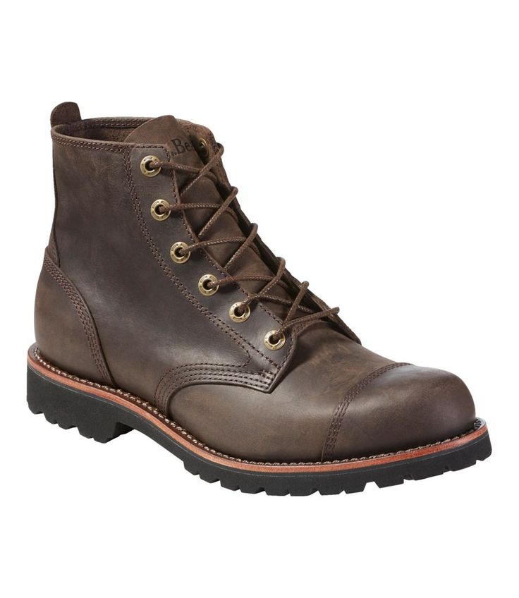 Men's Bucksport Boots, Cap Toe | Casual at L.L.Bean Rugged Lace-up Cap Toe Boots With Reinforced Toe, Rugged Moc Toe Work Boots For Fall, Rugged Moc Toe Boots For Fall, Rustic Waterproof Boots With Reinforced Toe For Fall, Rustic Boots For Outdoor Work In Fall, Rustic Work Boots With Round Toe For Fall, Fall Steel Toe Hiking Boots, Rustic Round Toe Work Boots For Fall, Fall Moto Boots For Outdoor Work With Moc Toe