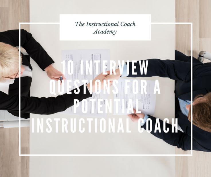 two people sitting at a table with papers in front of them and the words, 10 interview questions for a potential instructional coach