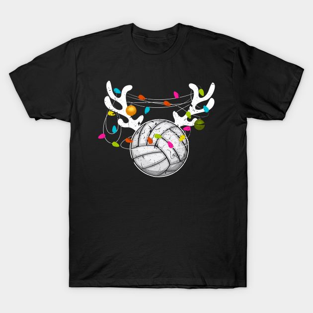 a black t - shirt with an image of a volleyball ball and musical notes on it