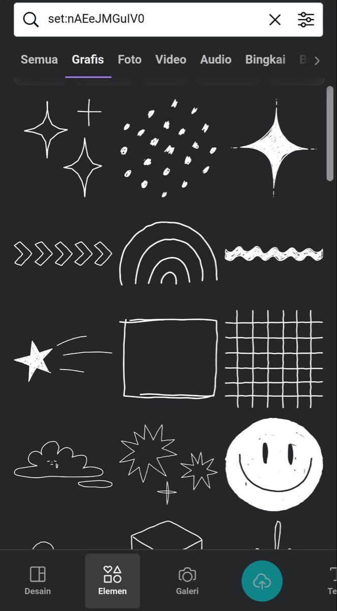 an iphone screen with various doodles and lines on the bottom left side, including stars,