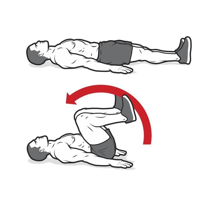 an image of a man doing push ups on his back with the red arrow pointing towards him