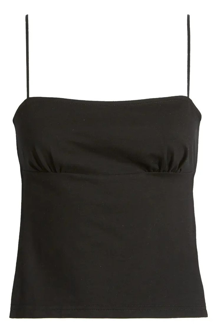 EDIKTED Jinx Open Back Camisole | Nordstrom Sleek Black Camisole Top, Black Seamless Crop Top Camisole, Black Camisole Crop Top With Built-in Bra, Black Y2k Camisole Top, Black Strappy Crop Top Camisole, Black Camisole, Your Back, The Sunshine, Square Neck