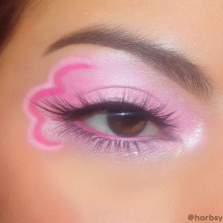 This baby pink palette is sweeter than candy! 🍭 Eye Makeup Painting, Dolly Wink Eyelashes, Mermaid Lip Makeup, Pink Fairy Eyeshadow, Pink Star Eye Makeup, Cool Lipstick Designs, Make Up Inspo Colorful, Pink Cloud Makeup, Lucky Charms Makeup