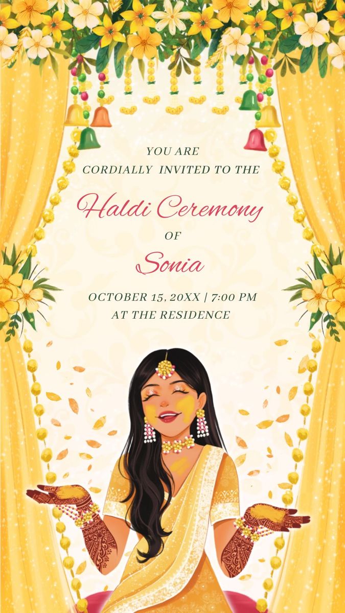 Haldi Invitation Card, Haldi Invitation, Wedding Illustration Card, Hindu Wedding Invitation Cards, Digital Wedding Invitations Design, Wedding Card Design Indian, Indian Wedding Invitation Card Design, Hindu Wedding Invitations, Wedding Card Frames