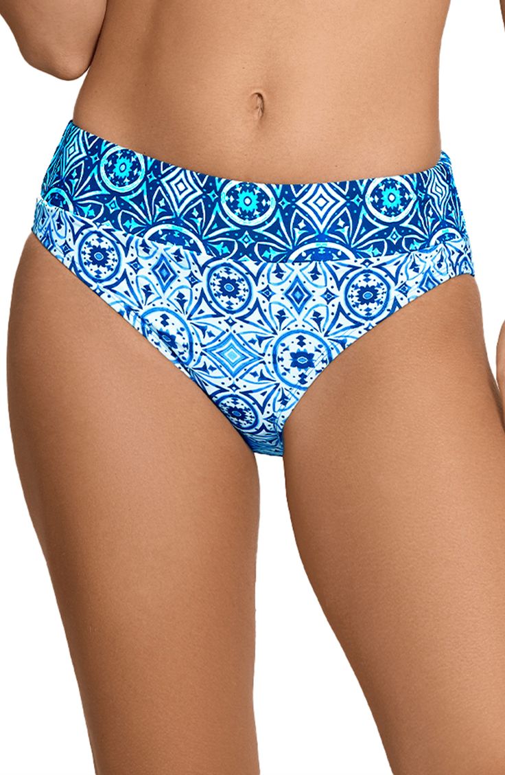 An elaborate pattern delivers vacation-ready style to these mid-rise bikini bottoms with moderate cover. Moderate coverage Compression waistband Lined gusset 84% polyamide; 16% elastane Hand wash, line dry Imported Moroccan Tiles, Nordstrom Rack, Mini Skirt, Mid Rise, Size 12, Mini Skirts, Hand Wash, Size 10, Nordstrom