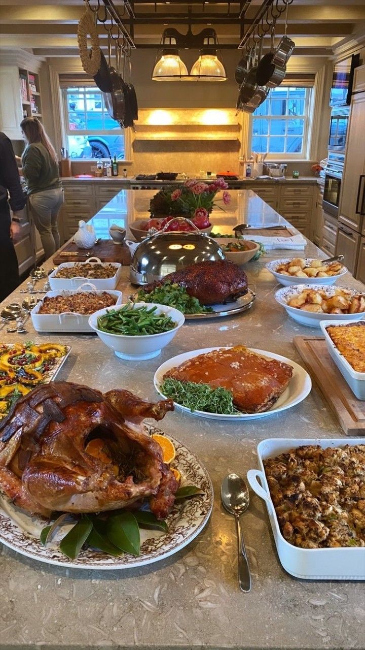 a large table filled with lots of food