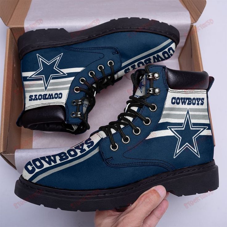 Dallas Cowboys Boots   Premium Shoes  Premium Leather Boots   Gift For Sports Lovers 29 Lightweight construction with breathable mesh fabric provides a comfortable and flawless fit. Wear-resistant Sports Boots With Round Toe, Sporty Leather Wear-resistant Sneakers, Durable High-top Sneakers For Streetwear, Casual Wear-resistant Boots For Sports, Casual Wear-resistant Sports Boots, Casual Low-top Wear-resistant Boots, Casual Wear-resistant Low-top Boots, Durable Blue Casual Sneakers, Durable High-top Sneakers For Sports