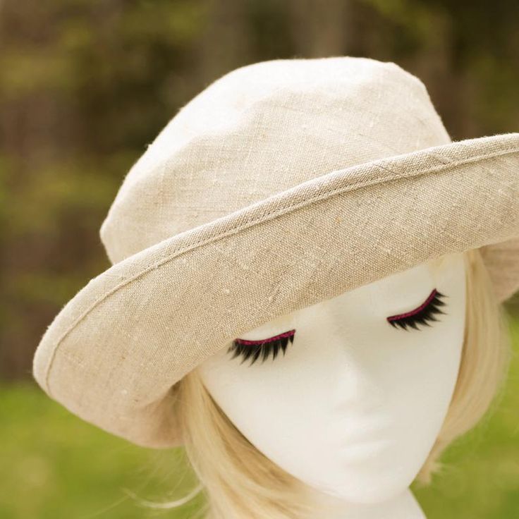 Women Linen Summer Hat Rolled Brim Off White Wide Upturned | Etsy Classic Linen Hat With Curved Brim, Classic Adjustable Linen Hat, Adjustable Linen Hat With Curved Brim, Beige Linen Hat With Short Brim, Linen Fedora Hat For Spring, Adjustable Linen Flat Brim Hat, Adjustable Linen Hat With Flat Brim, Adjustable Linen Sun Hat With Short Brim, Beige Brimmed Linen Hat