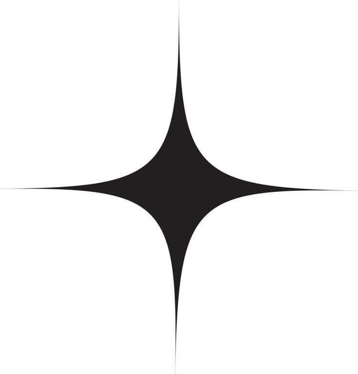 an abstract black and white design with three intersecting lines in the center, on a white background