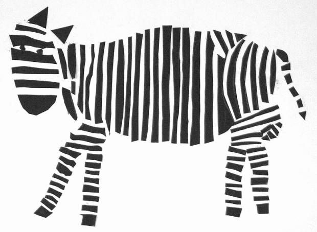 an elephant with stripes on it's body is shown in this stencil