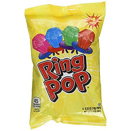 a bag of ring pop candy on a white background