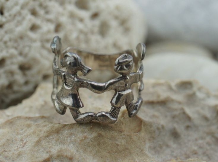 Sterling Silver Friendship Ring, Friendship Sterling Silver Ring, Silver Vintage Jewelry For Friendship, Artistic Sterling Silver Ring In Silver, Artistic Sterling Silver Rings In Silver Color, Artistic Sterling Silver Ring, Silver Rings With Unique Design For Gift, Unique Design Silver Rings For Gift, Silver Sterling Silver Friendship Jewelry