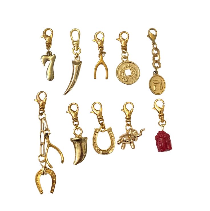 Vintage Style Good Luck Charms - Bettina H. Designs Good Luck Charms Symbols, Good Luck Charms, Gold Horns, Lucky Charms, Luck Charms, Lucky Charm, Gold Pearl, Vintage Charms, Clip On