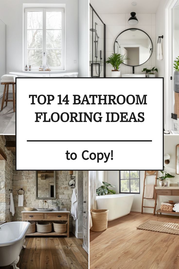 Get a stunning, stylish bathroom with these ideas for bathroom flooring. Bathroom Flooring Easy To Clean, Bathroom Linoleum Flooring Ideas, Organic Modern Bathroom Flooring, Laminate Wood Flooring In Bathroom, Lpv Flooring In Bathroom, Master Bath With Wood Tile Floor, Wood Floor Bathroom Master Bath, Bathroom Remodel Wood Floor, Large Bathroom Floor Tile Ideas