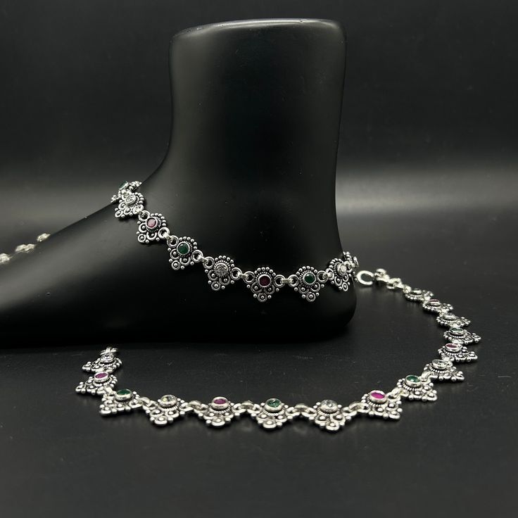 Name of product:  925 Sterling Silver Light Weight Anklet / Silver Payal Weight: 61 grams. Length: 27centimeter  FREE EXPRESS SHIPPING -----Feedback::- A satisfied customer is our top priority and your feedback forms the backbone of our success. Don't forget to give positive feedback along with good ratings. Thank You Adjustable Silver Anklet With Oxidized Finish, Adjustable Silver Oxidized Anklets, Silver Sterling Silver Anklets For Parties, Silver Party Anklets, Elegant Oxidized Anklets For Festivals, Elegant Silver Anklets For Festive Occasions, Silver Elegant Festive Anklets, Silver Anklets With Beads For Party, Silver Toe Ring Anklet As A Gift