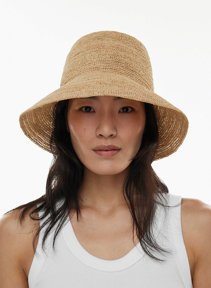 SUNBEAM HAT Straw Hats Outfit, Raffia Bucket Hat, Wedding Sweatshirts, Moon Accessories, Straw Bucket Hat, Wide Face, Summer Sun Hat, Hat Ideas, Cream Yellow