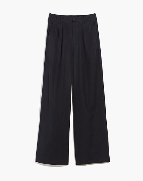 Harlow Wide-Leg Pants Wide-leg Pants With Button Closure, Relaxed Fit Wide Leg Pants With Button Closure, Relaxed Fit Wide-leg Pants With Button Closure, Wide-leg Relaxed Fit Pants With Button Closure, Cotton Wide Leg Pants With Button Closure, Versatile Cotton Wide Leg Pants For Business Casual, Wide Leg Pants With Buttons For Work, Chic Wide Leg Ankle-length Pants With Buttons, Chic Ankle-length Wide Leg Pants With Buttons