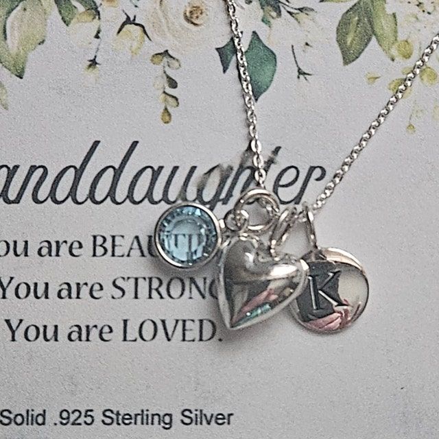 Granddaughter Necklace 925 Sterling Silver, Granddaughter Gifts, Birthstone Necklace, Initial Necklace, Personalized Gift for Granddaughter - Etsy Granddaughter Necklace, Cross Charm Necklace, Gift For Granddaughter, Sterling Silver Cross Necklace, Angel Wing Necklace, Christian Necklace, Tiny Cross, Necklace Cross, Faith Christian