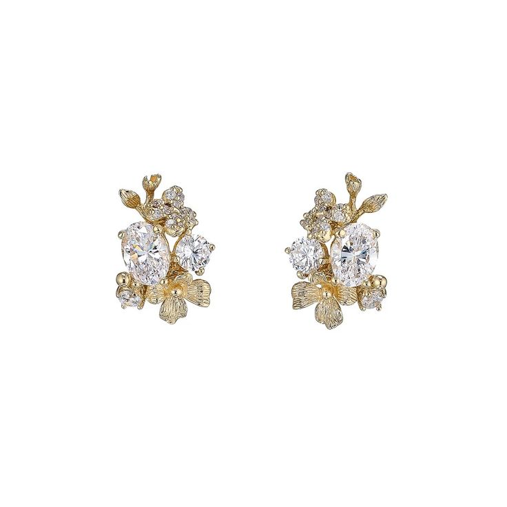 Golden Posy Diamond Studs | Over The Moon Refined Diamond Earrings For Wedding, Formal Marquise Crystal Jewelry, Refined Marquise Jewelry For Formal Occasions, Fine Jewelry Stone Earrings For Weddings, Fine Jewelry Earrings With Stones For Wedding, Opulent Yellow Gold Wedding Jewelry, Refined Gemstone Jewelry For Weddings, Elegant Rose Cut Diamond Jewelry For Formal Occasions, Refined Wedding Jewelry With Gemstones