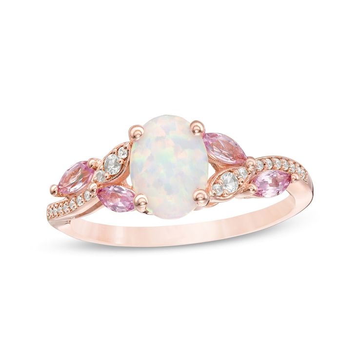 Elegant Pink Opal Ring In Sterling Silver, Elegant Pink Opal Sterling Silver Ring, Feminine Rose Gold Promise Ring, Feminine Rose Gold Ring, Pink Opal Ring For Anniversary, Fine Jewelry, Pink Opal Ring For Anniversary, Elegant Rose Gold Opal Ring In Sterling Silver, Elegant Pink Opal Ring For Anniversary, Pink Stone Engagement Rings