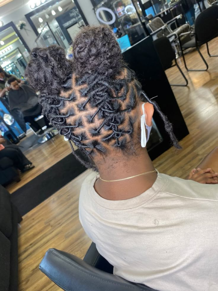 2 Ponytail Loc Styles, Short Dreadlock Hairstyles For Girls, Short Starter Loc Styles For Women, Dreadlock Styles For Women Black Locs, Retwist Styles For Short Locs, Loc Retwist Styles For Women, Short Locs Hairstyles Starter, Starter Locs Styles For Short Hair, Loc Retwist Styles