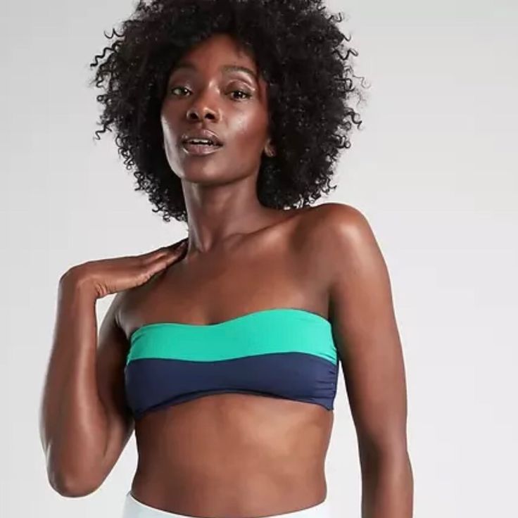 Athleta Women’s Chroma Bandeau Bikini Top Size Xs . This Top Is Super Cute And Perfect For Summer ! Blue Green Colorblock Pattern With Several Tie Options. Halter Classic Strap Or Bandeau. Removable Straps . New With Tags B21 Seamless Strapless Tube Top For Workout, Sporty Stretch Tube Top For Sports, Workout Strapless Tube Top With Built-in Bra, Green Sporty Tankini For Sports, Sporty Strapless Stretch Tube Top, Sporty Stretch Strapless Tube Top, Sporty Color Block Tankini For Sports, Stretch Tube Top For Sports In Summer, Sporty Fitted Color Block Tankini