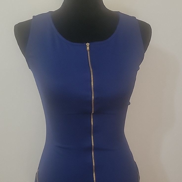 **Nwt** Sexy Royal Blue Dress With Zipper Details **Description:** Turn Heads With This Stunning Royal Blue Dress Featuring Eye-Catching Zipper Details. Perfect For A Night Out, Date Night, Or Any Special Occasion Where You Want To Make A Statement. This Dress Combines Elegance With A Touch Of Edginess, Ensuring You Stand Out From The Crowd. - **Condition:** New With Tags - **Size:** [Small] - **Color:** Royal Blue - **Details:** Stylish Zipper Accents, Form-Fitting Design, Comfortable Stretch F Blue Party Bodycon Dress With Back Zipper, Blue Bodycon Party Dress With Back Zipper, Blue Bodycon Dress With Back Zipper For Party, Blue Fitted Mini Dress With Side Zipper, Blue Stretch Mini Dress With Back Zipper, Blue Mini Dress With Side Zipper, Fitted Blue Bodycon Dress With Back Zipper, Blue Sleeveless Dress With Zipper Closure, Blue Fitted Mini Dress With Back Zipper