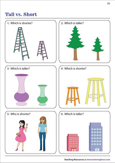 worksheet showing different types of tall buildings and ladders for kids to learn